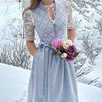 Traditional Dirndl Dress | Gray Lace Detail with Apron VexonGear
