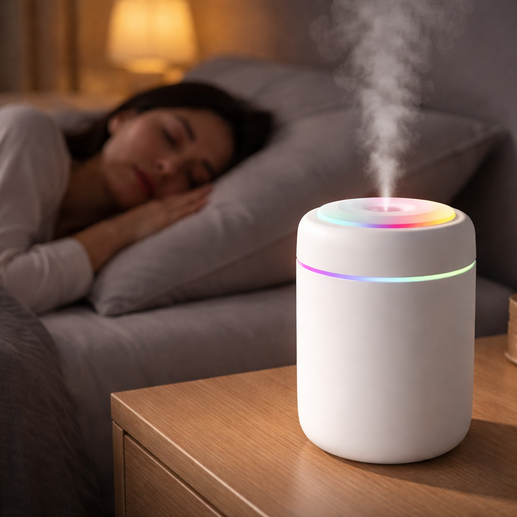 Mini Humidifier USB Powered 180 ml Capacity Compact Desktop with LED Light