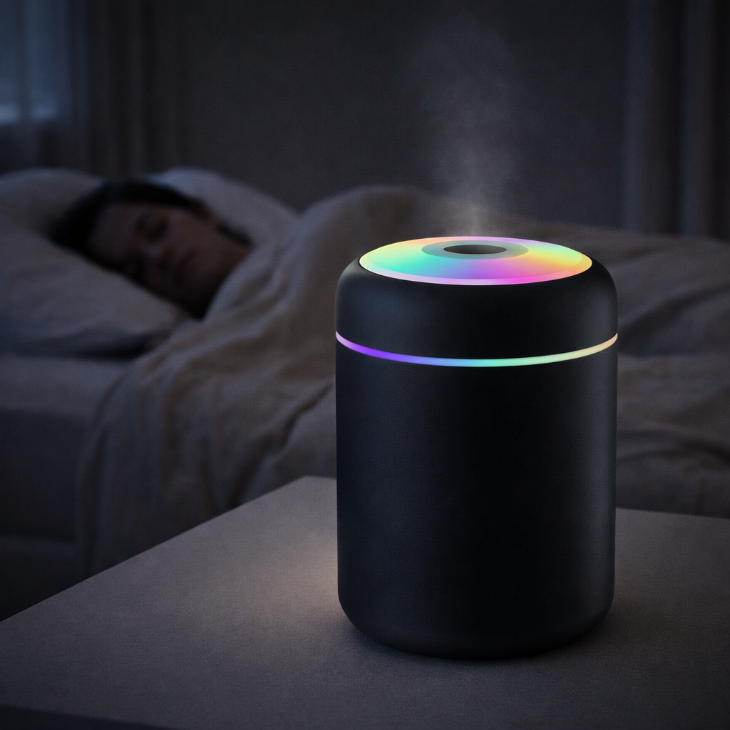 Mini Humidifier USB Powered 180 ml Capacity Compact Desktop with LED Light