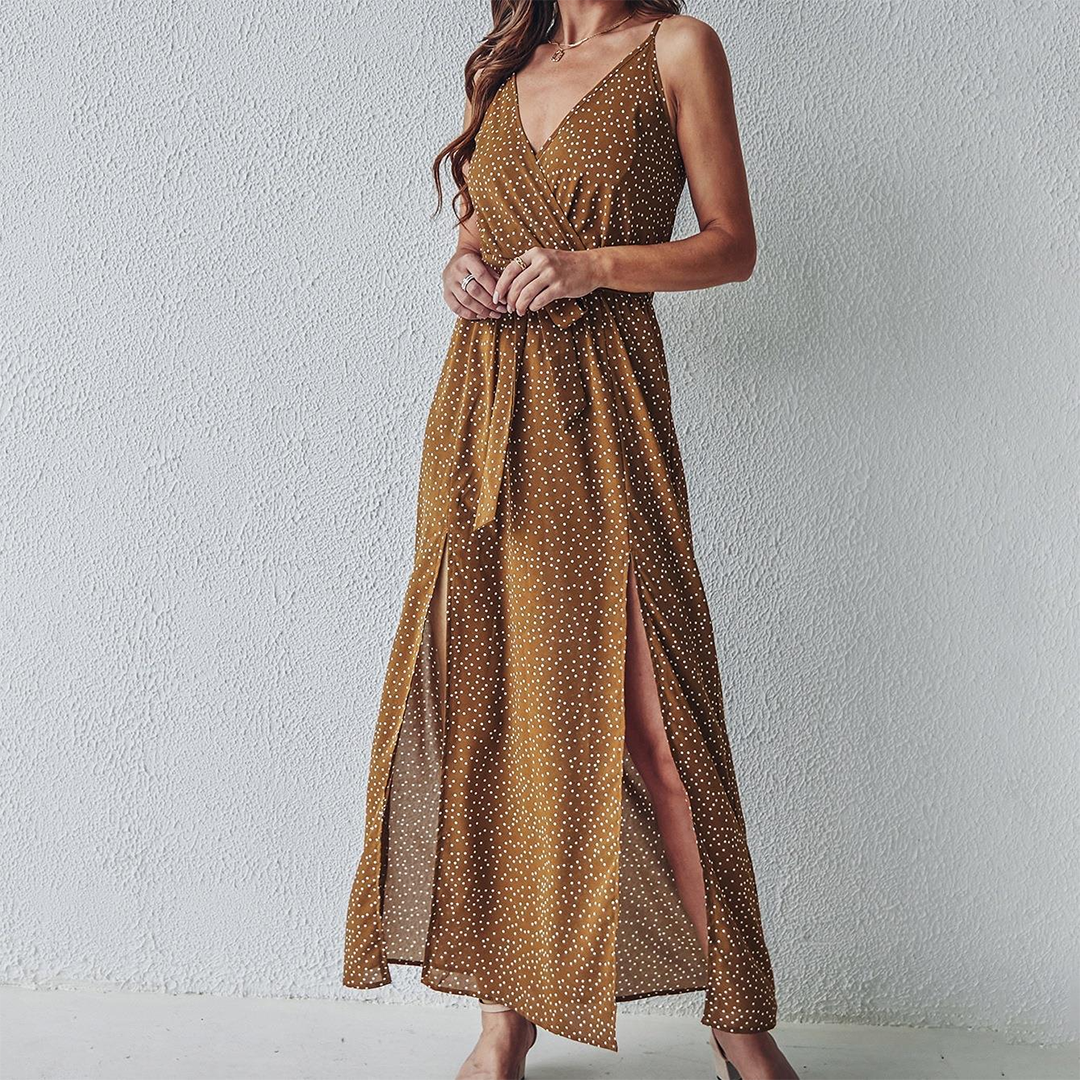 Summer Floral Maxi Dress | V-Neck Split Design VexonGear