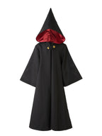 Kids Wizard Costume Set | Black Robe With Red Hood Lining VexonGear