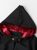 Kids Wizard Costume Set | Black Robe With Red Hood Lining VexonGear