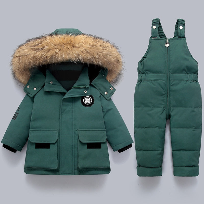 Kids Winter Snow Set | Insulated Jacket with Fur Hood & Overalls VexonGear