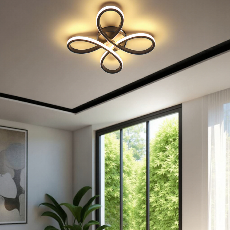 LED Ceiling Light Dimmable Iron Clover Design, Adjustable Dimming VexonGear