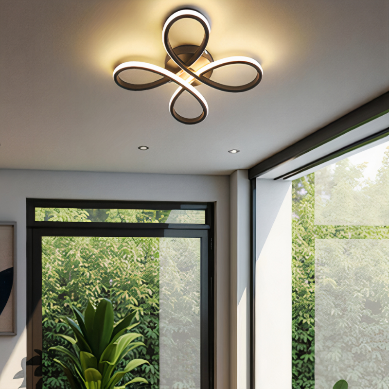 LED Ceiling Light Dimmable Iron Clover Design, Adjustable Dimming VexonGear