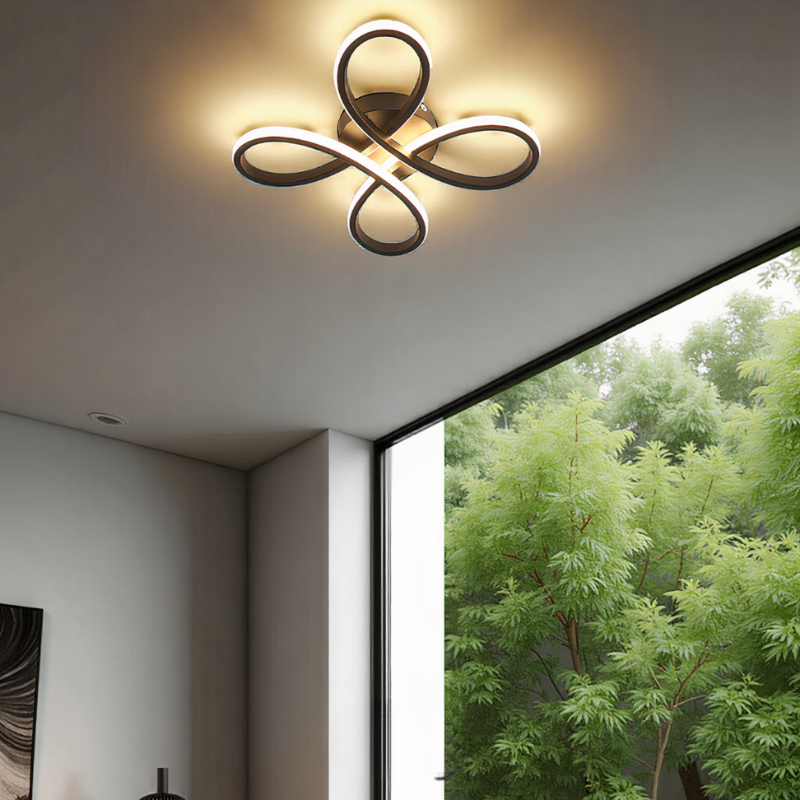 LED Ceiling Light Dimmable Iron Clover Design, Adjustable Dimming VexonGear
