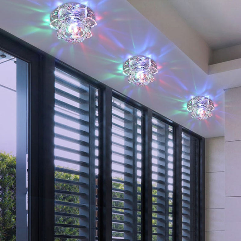 LED Crystal Flush Mount Ceiling Light, 220V Voltage, Crystal Iron Material VexonGear