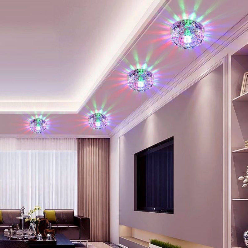 LED Crystal Flush Mount Ceiling Light, 220V Voltage, Crystal Iron Material VexonGear