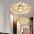 LED Crystal Flush Mount Ceiling Light, 220V Voltage, Crystal Iron Material VexonGear