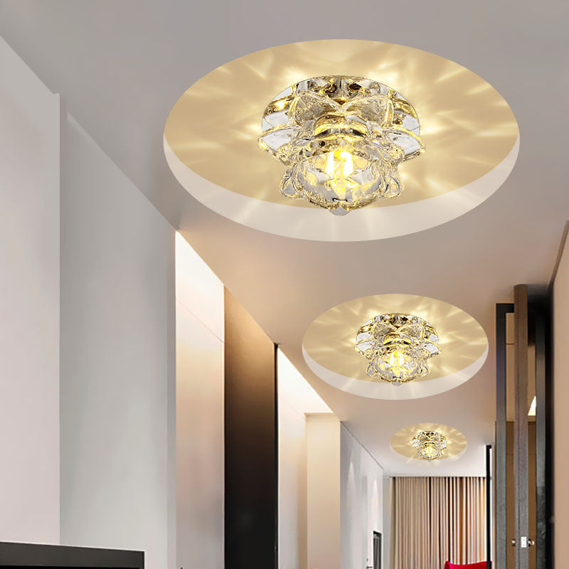 LED Crystal Flush Mount Ceiling Light, 220V Voltage, Crystal Iron Material VexonGear