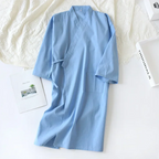 Men's Cotton Kimono Nightgown – Soft, Breathable Nightshirt for Ultimate Comfort VexonGear