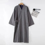 Men's Cotton Kimono Nightgown – Soft, Breathable Nightshirt for Ultimate Comfort VexonGear