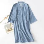 Men's Cotton Kimono Nightgown – Soft, Breathable Nightshirt for Ultimate Comfort VexonGear
