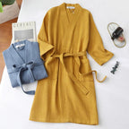 Men’s Robe Cotton Waffle Fabric Adjustable Tie Belt VexonGear