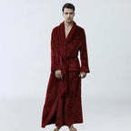 Men's Coral Fleece Bathrobe – Soft Long Dressing Gown for Ultimate Comfort & Warmth VexonGear