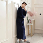 Men's Coral Fleece Bathrobe – Soft Long Dressing Gown for Ultimate Comfort & Warmth VexonGear