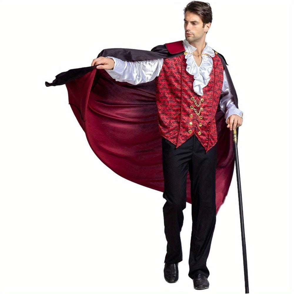 Gothic Vampire Costume | Victorian Style Cape and Vest Set VexonGear