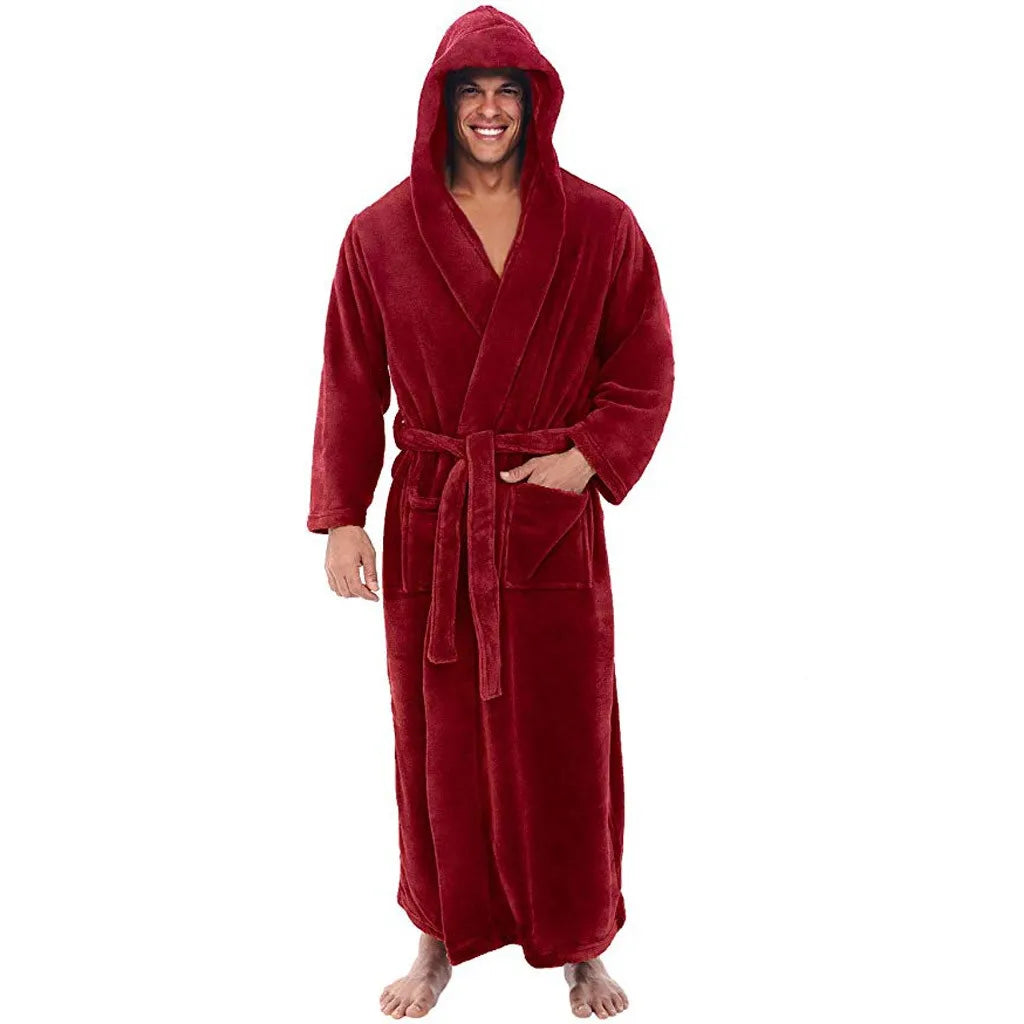 Men's Hooded Bathrobe – Soft Plush Robe for Warmth, Comfort & Relaxation VexonGear