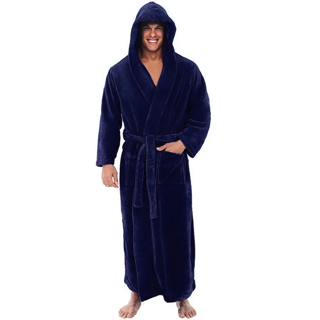 Men's Hooded Bathrobe – Soft Plush Robe for Warmth, Comfort & Relaxation VexonGear