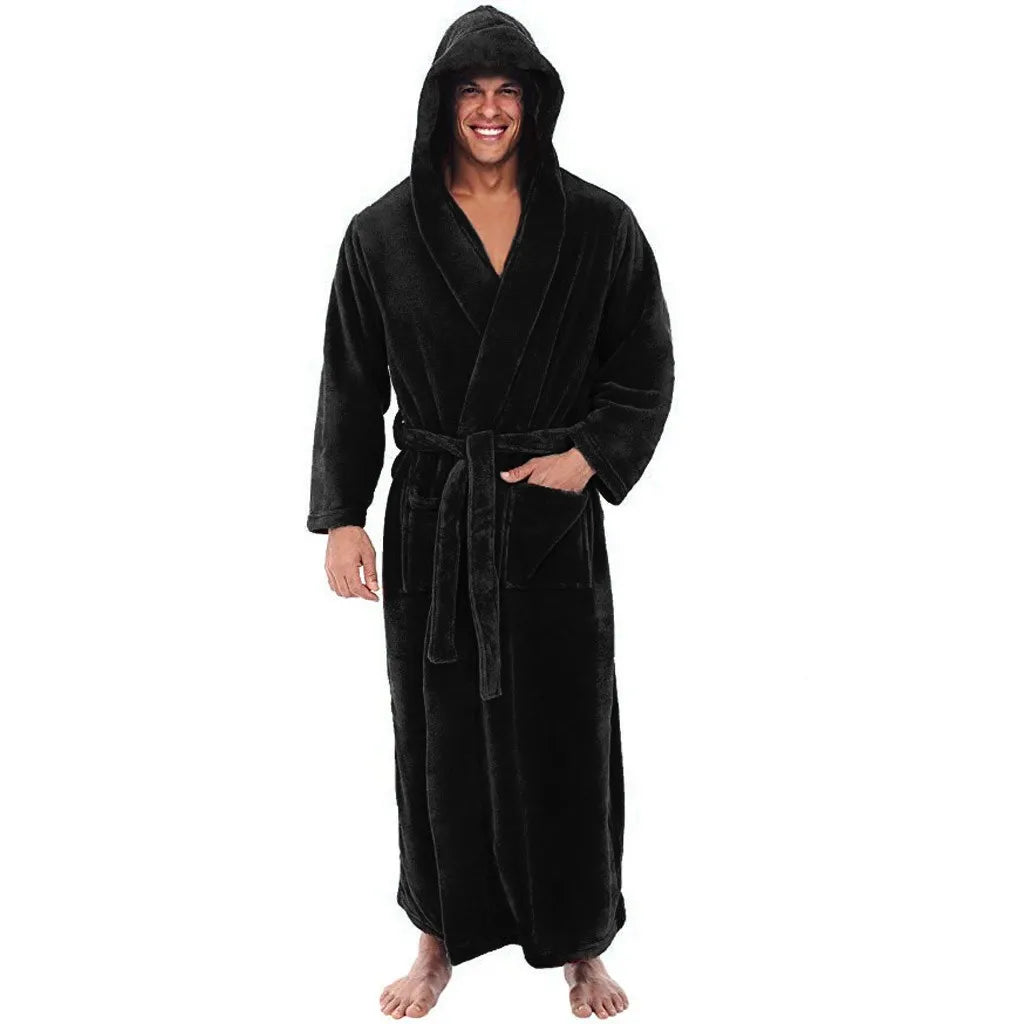 Men's Hooded Bathrobe – Soft Plush Robe for Warmth, Comfort & Relaxation VexonGear