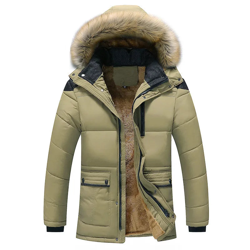 Men's Winter Puffer Coat | Fur Hood Insulated Design VexonGear
