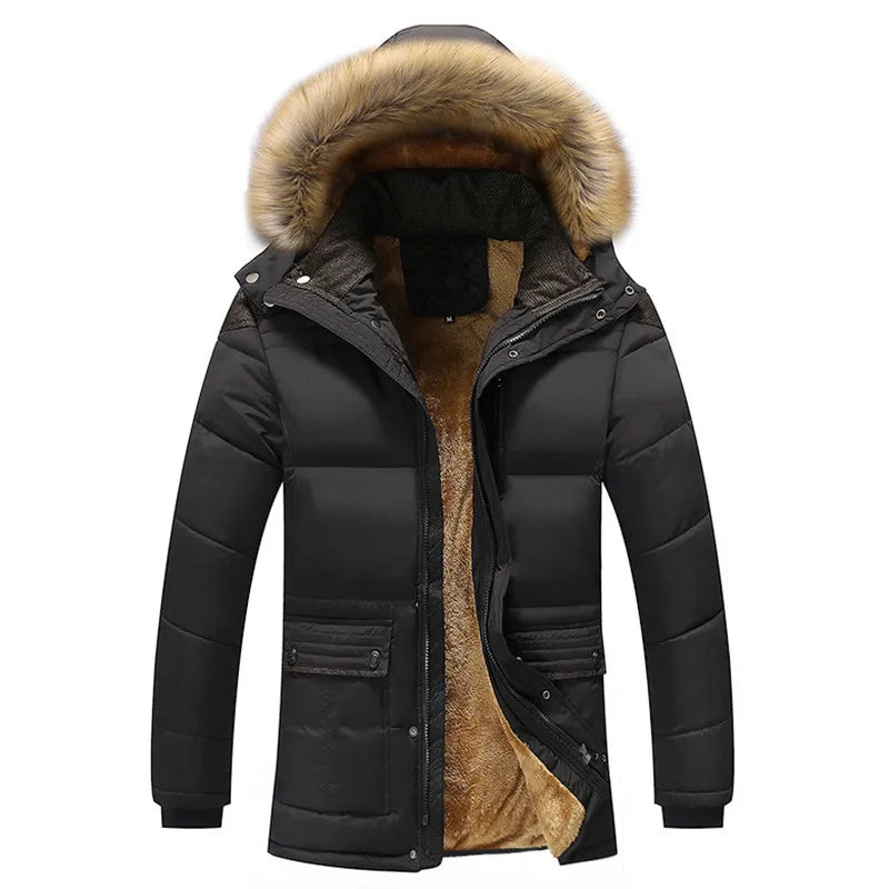 Men's Winter Puffer Coat | Fur Hood Insulated Design VexonGear
