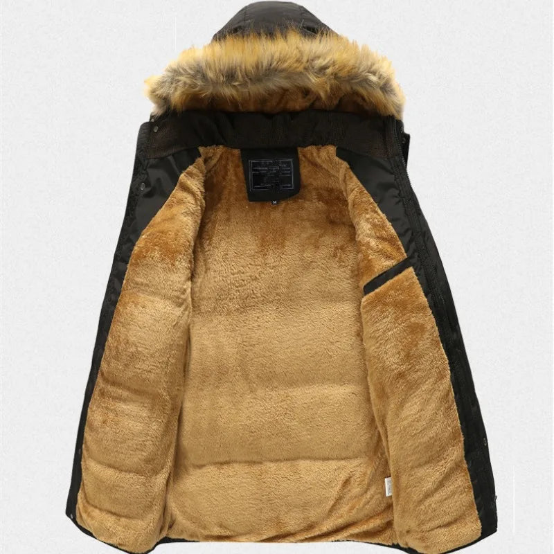 Men's Winter Puffer Coat | Fur Hood Insulated Design VexonGear