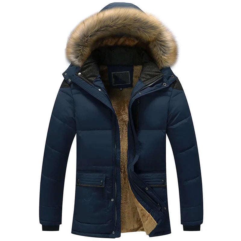 Men's Winter Puffer Coat | Fur Hood Insulated Design VexonGear