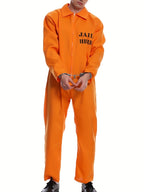 Halloween Prison Jumpsuit | Orange Zip-Front Costume VexonGear