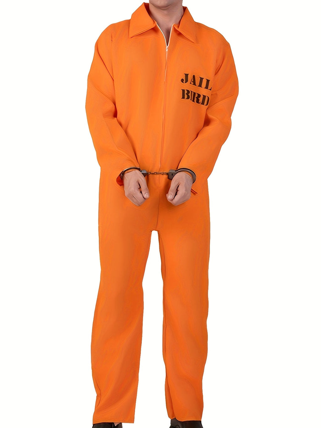 Halloween Prison Jumpsuit | Orange Zip-Front Costume VexonGear
