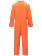Halloween Prison Jumpsuit | Orange Zip-Front Costume VexonGear