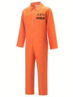 Halloween Prison Jumpsuit | Orange Zip-Front Costume VexonGear