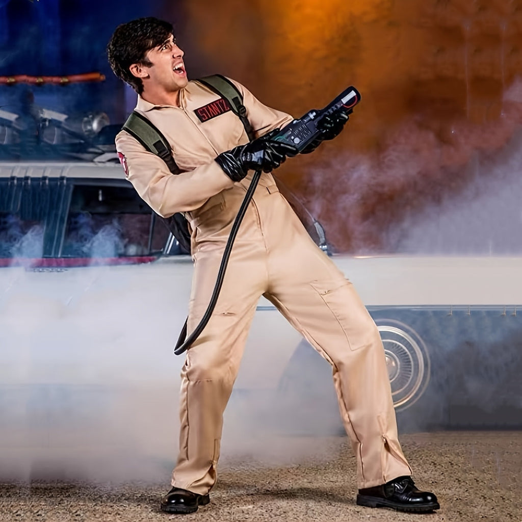 Halloween Costume Jumpsuit | Utility Style Beige Coveralls VexonGear