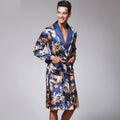 Mens Robe Kimono Style Knee Length Navy Blue VexonGear