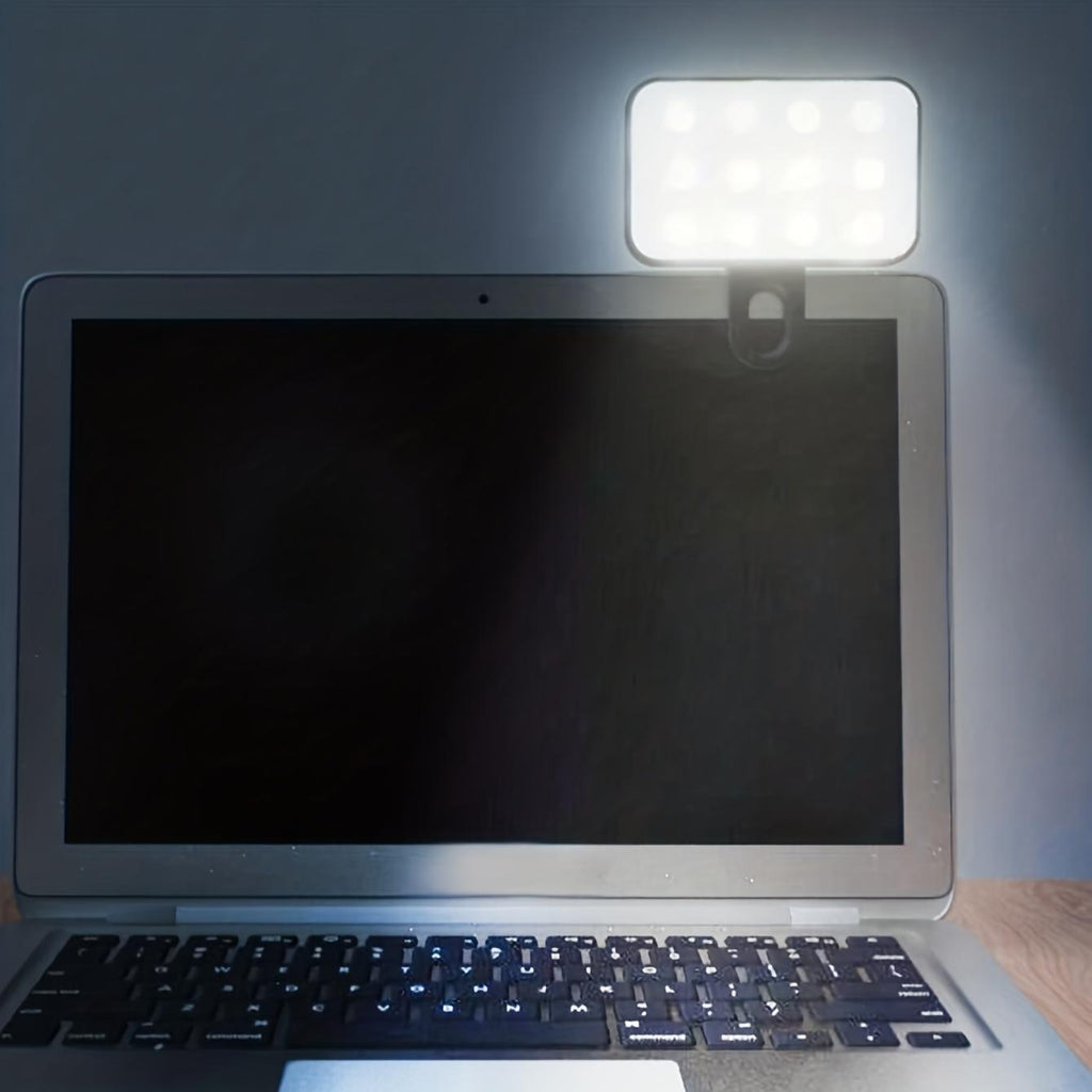 Mini Rechargeable Clip-On Selfie Light for Phone and Laptop with 3 Brightness Levels - Portable Ring Light for Perfect Selfies
