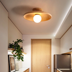 Flush Mount Ceiling Light LED Wood Shade 18 to 35 cm 110 to 240V VexonGear