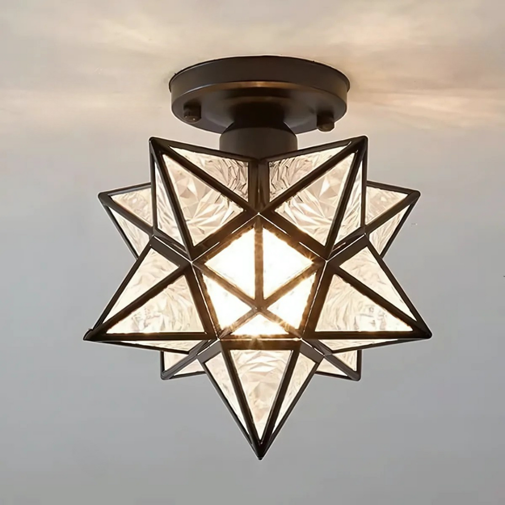 Flush Mount Star-Shaped Ceiling Light, E27 Bulb Socket VexonGear