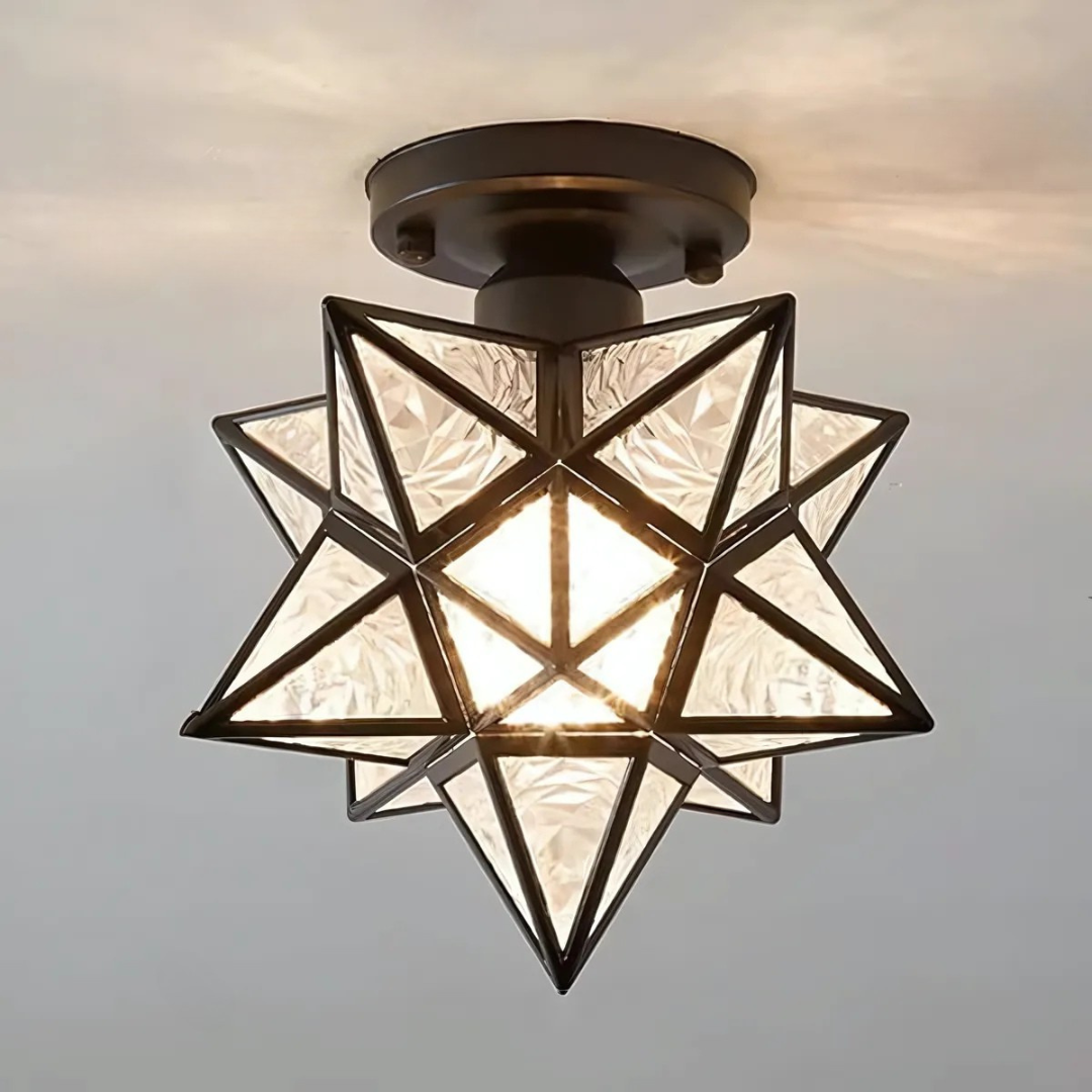 Flush Mount Star-Shaped Ceiling Light, E27 Bulb Socket VexonGear