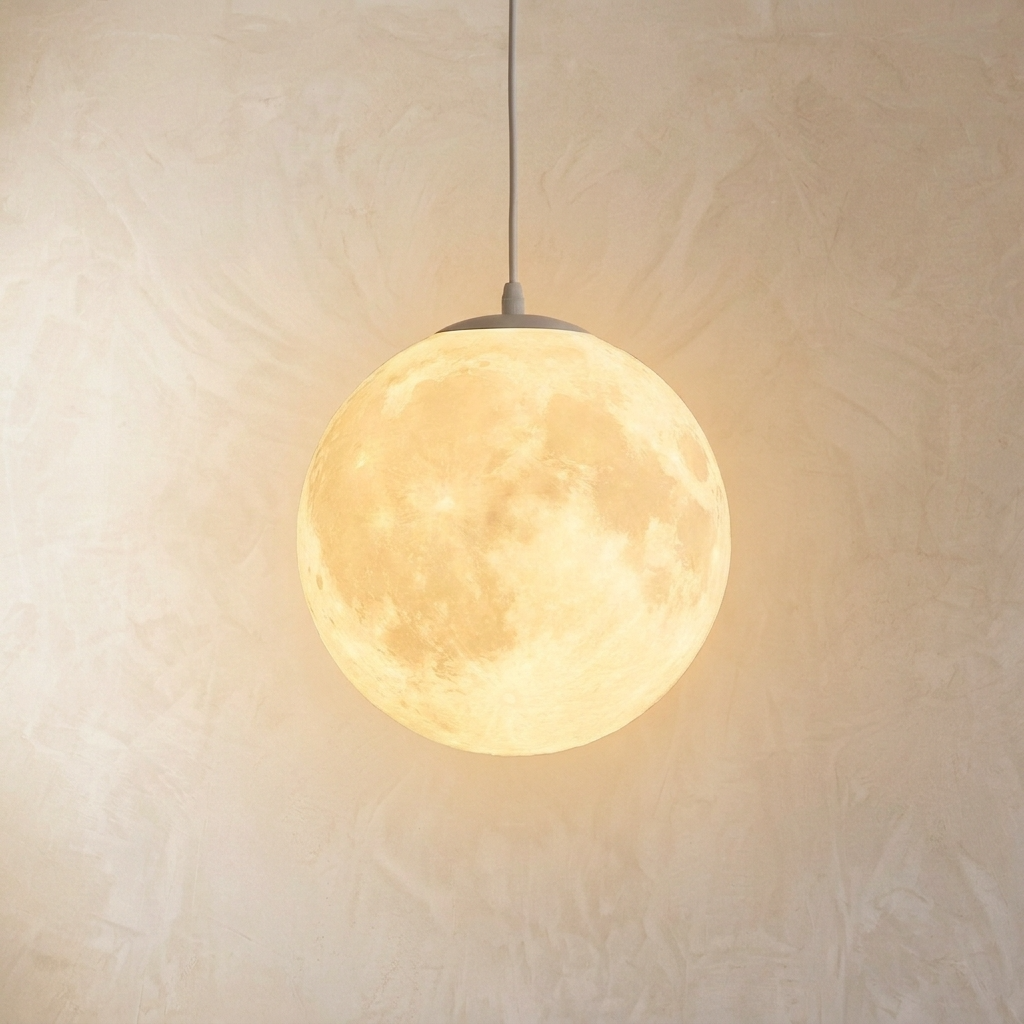 Pendant Light Adjustable Cable Moon Calming Ambient Design VexonGear