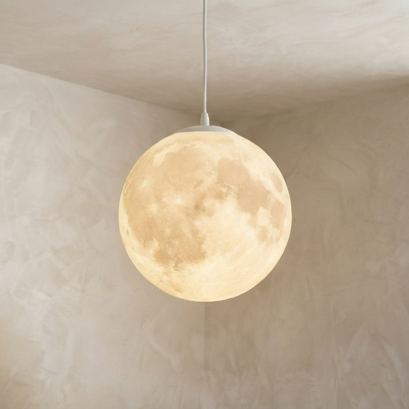 Pendant Light Adjustable Cable Moon Calming Ambient Design VexonGear