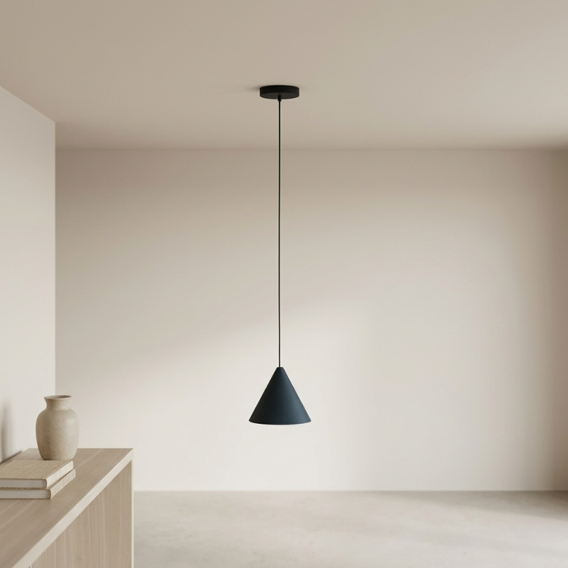 Pendant Light Black Metal E27 Socket 90 to 260V Cord Mounted VexonGear