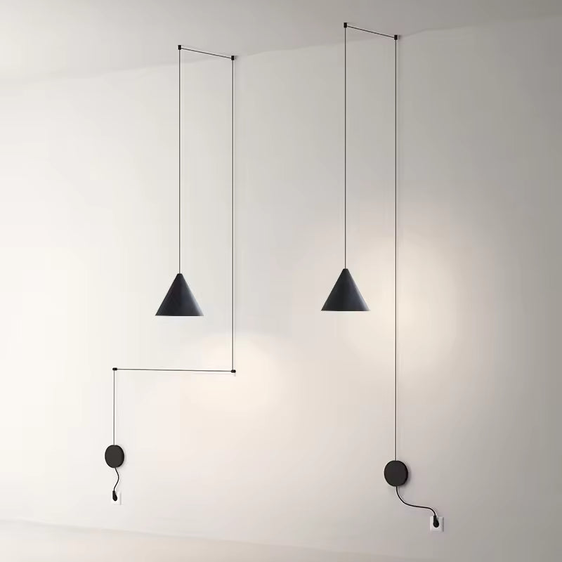 Pendant Light Black Metal E27 Socket 90 to 260V Cord Mounted VexonGear