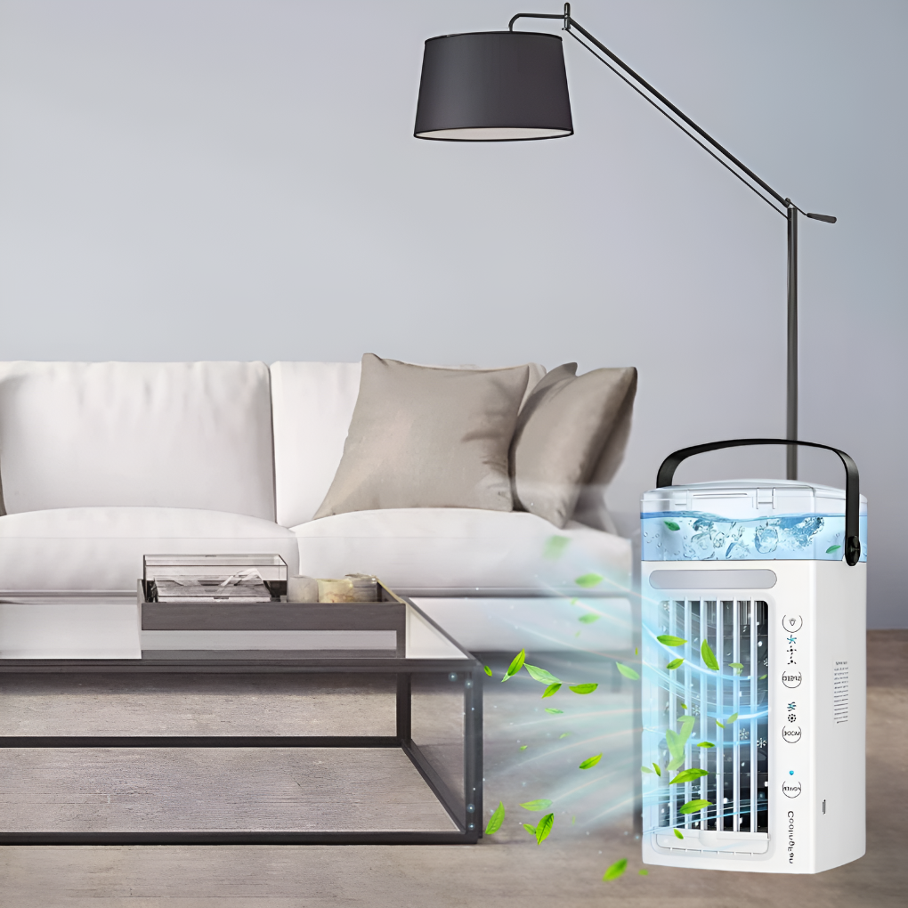 Portable Air Conditioner Compact Cooling Unit Lightweight Geometric Design