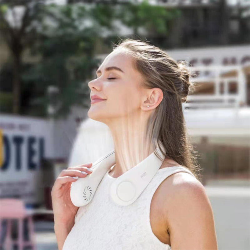 Portable Bladeless Neck Fan Rechargeable 360 Degree Airflow ABS