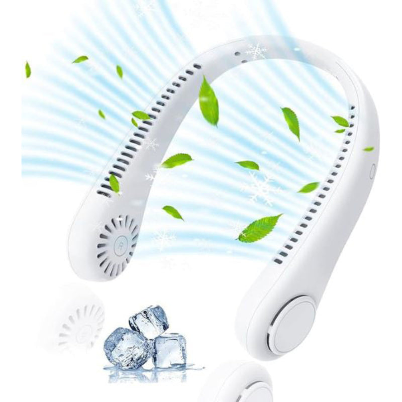 Portable Bladeless Neck Fan Rechargeable 360 Degree Airflow ABS