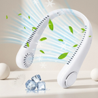 Portable Bladeless Neck Fan Rechargeable 360 Degree Airflow ABS