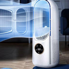 Portable Evaporative Cooler, Bladeless Design, 100ml Water Tank, 6 Speed Settings