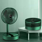 Portable Foldable USB Fan 4 Speed Quiet Motor Rechargeable