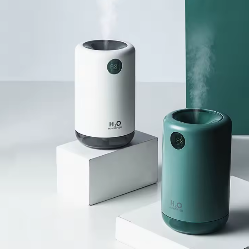 Ultrasonic Humidifier, 500ml Capacity, Rechargeable Battery, LED Night Light