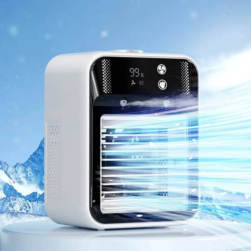 Portable Misting Air Cooler Dual Nano Mist Rechargeable 3 Speed Fan Digital Display